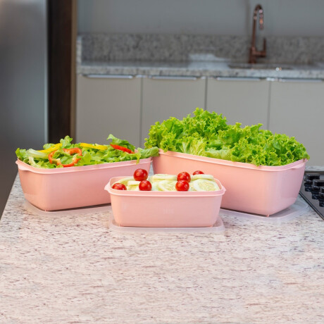 Kit x3 potes rectangulares ROSA