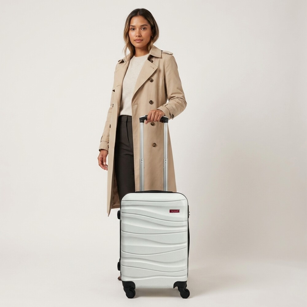 Valija Rigida Carry On Con Mango Telescopico Blanco