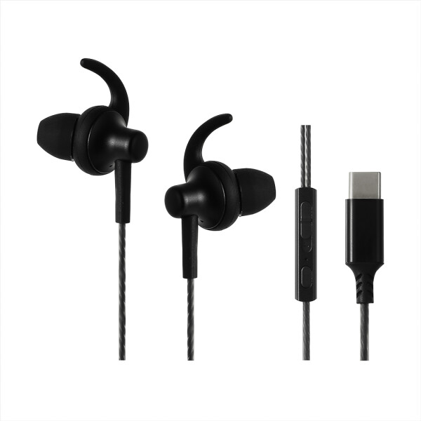Auriculares in ear tipo C negro