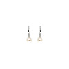 Caravanas - medio aro en oro blanco 18k con perlas Caravanas - medio aro en oro blanco 18k con perlas
