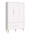 Ropero 3 puertas 2 cajones Infantil Theo Blanco