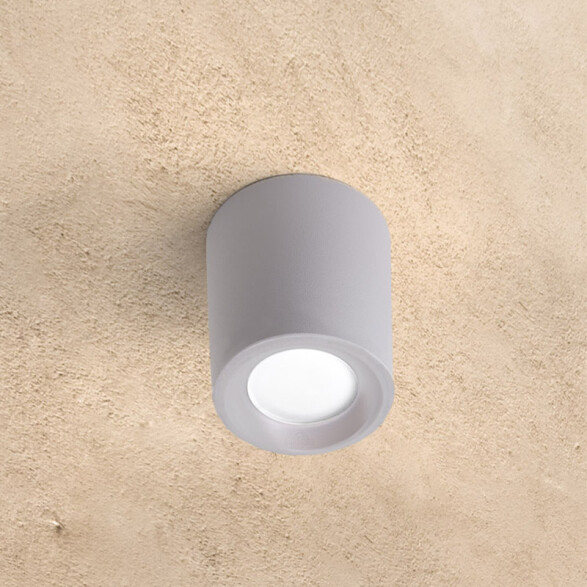 Aplique LED gris IP55 GU10 inc. cálida Ø90 LIVIA90 FL0958X