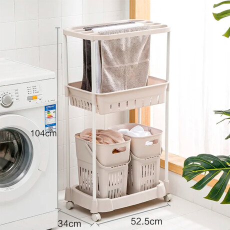 Carro Organizador Cesto 3 Niveles Baño y Cocina 031-4 001