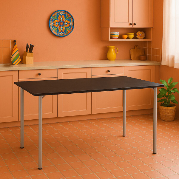 Mesa De Comedor Modelo Gitana, Rectangular Apta Para 6 Personas. NEGRO