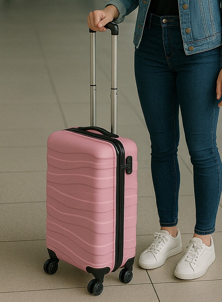 Valija Rigida Carry On Con Mango Telescopico Rosa 