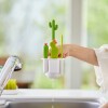 Set de cepillos limpia Biberones Cactus con base Boon verde blanco