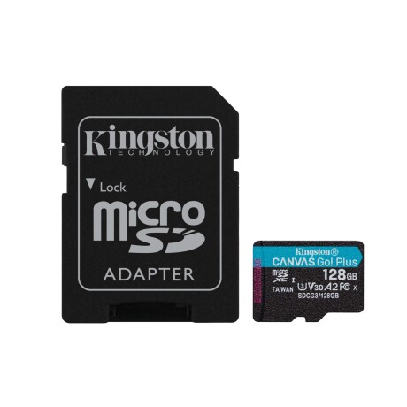 Tarjeta de memoria Kingston Micro SD Flash Canvas Go Plus 128GB 170MB/s R Clase 10 Negro