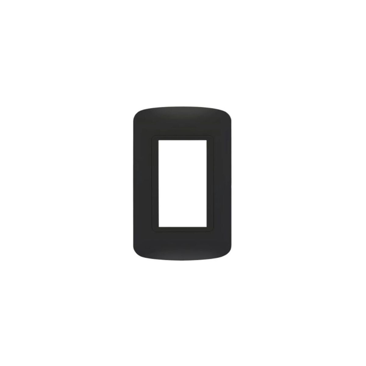 PLAQUETA 3 MODULOS REDONDEADA NEGRA MOLVENO Plaqueta 3 Modulos Redondeada Negra Molveno