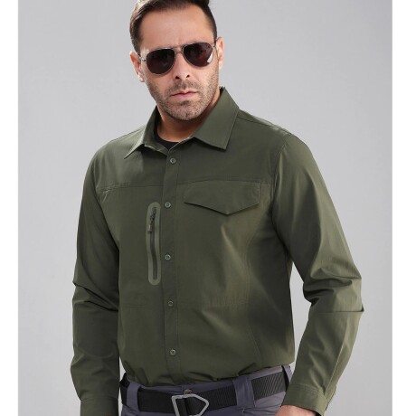 Camisa táctica con bolsillo Verde