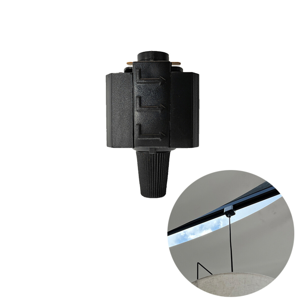 Adaptador de riel negro en 2 vías para colgante - IX4107 