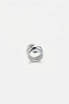 Anillo acero triple plateado