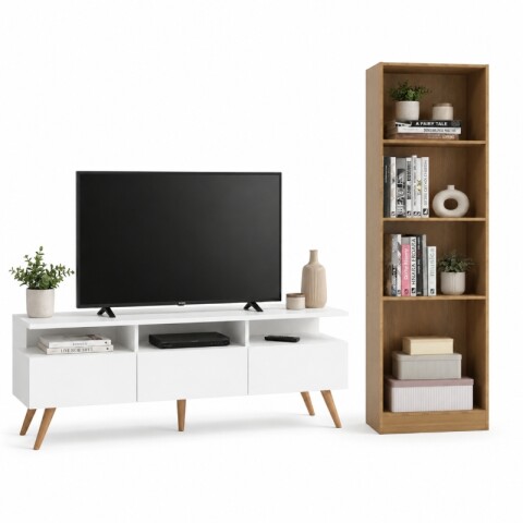 Rack minimal para TV + Repisa Rack minimal para TV + Repisa