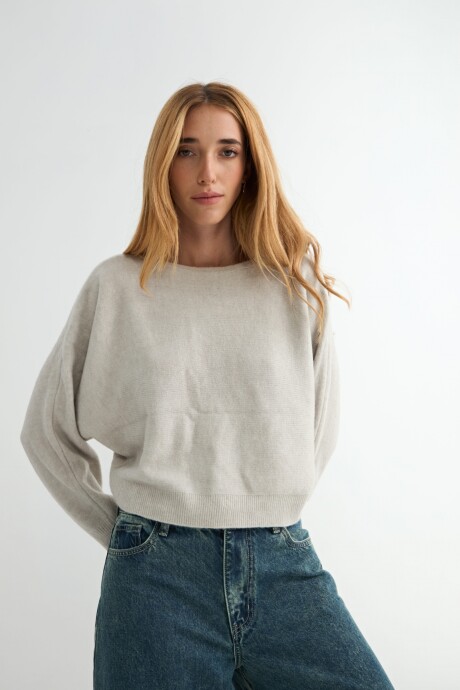 SWEATER CALA GRIS CLARO