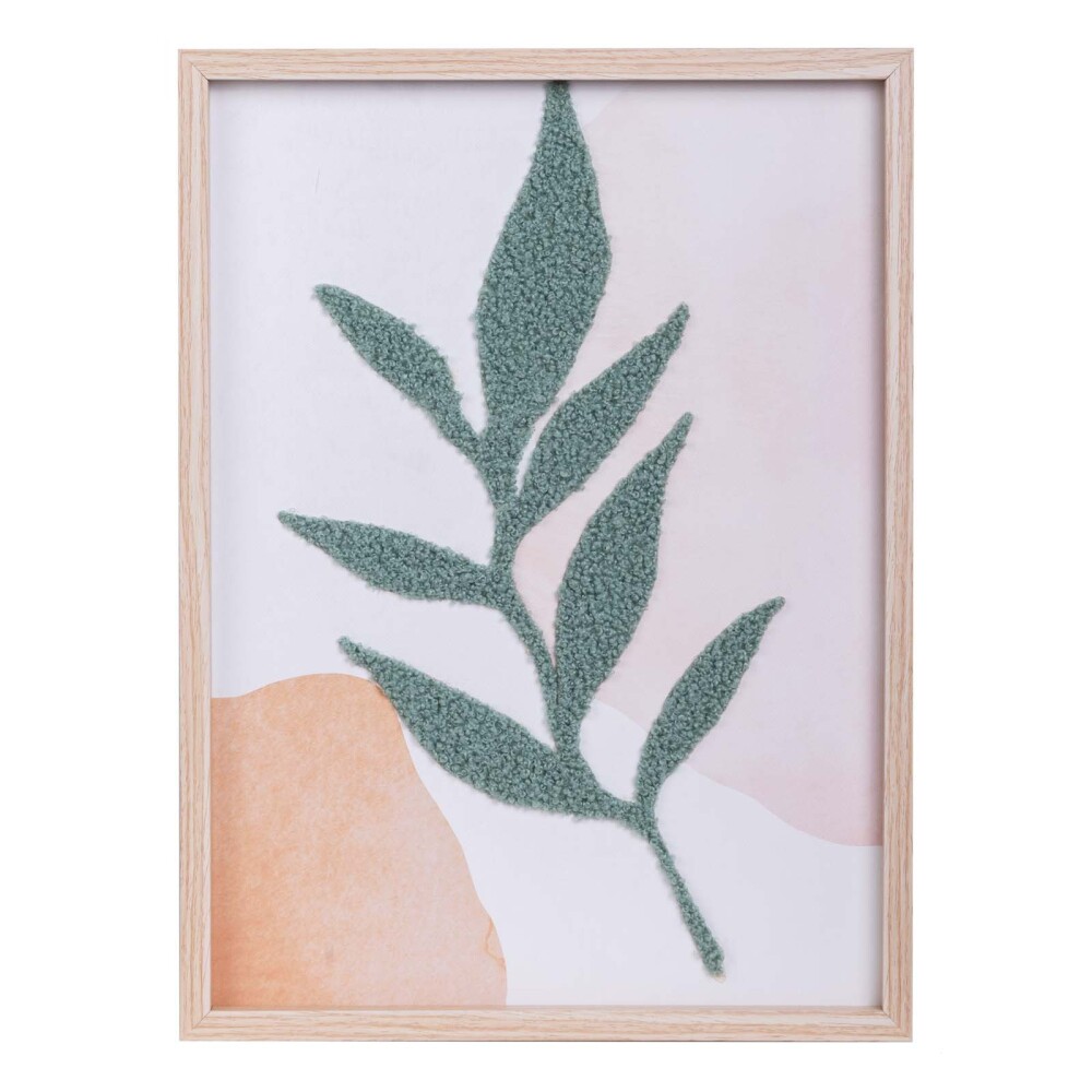 CUADRO LIENZO-Y-MDF VERDE EMBROIDERY