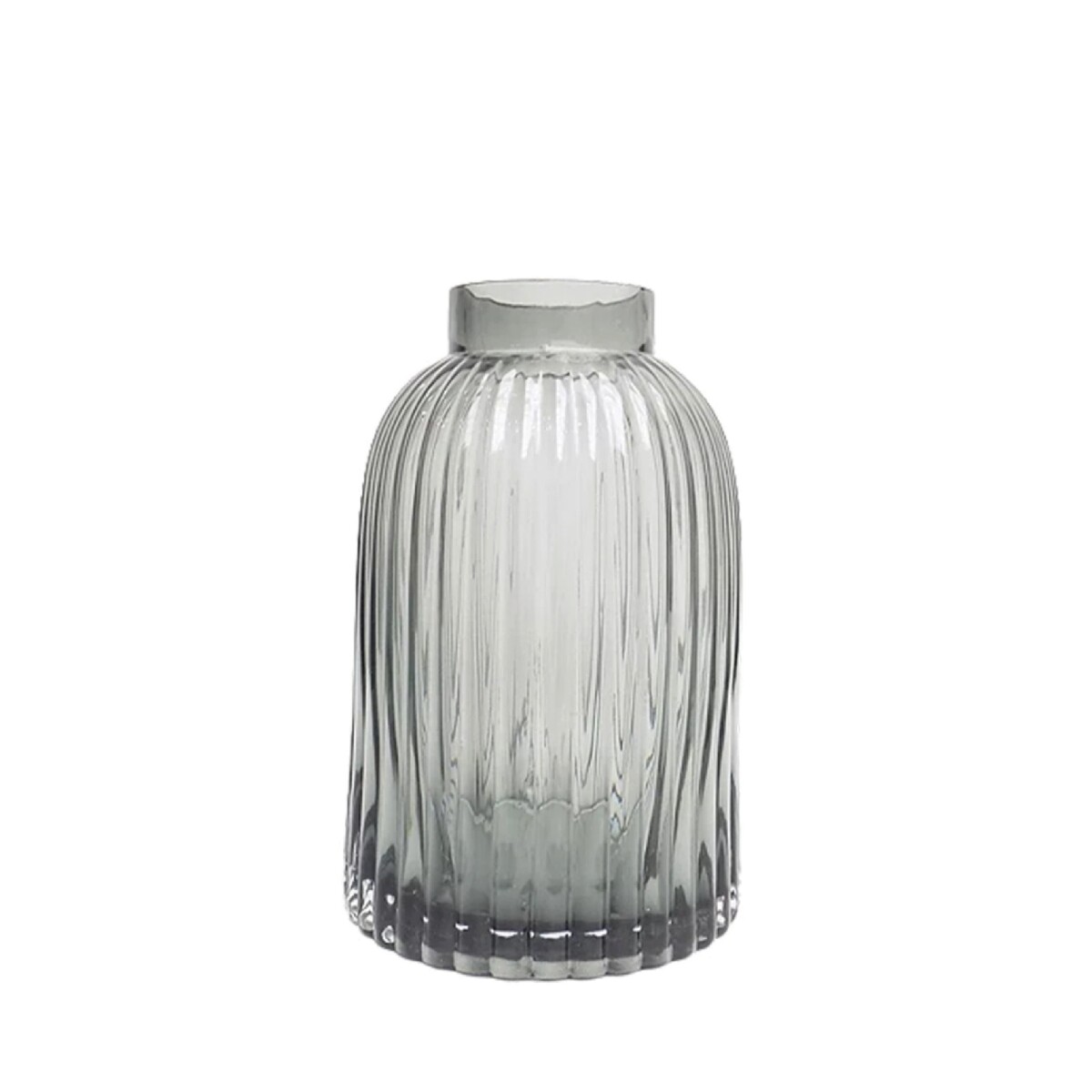 FLORERO VIDRIO 20x6x13CM LLUVIA HUMO 