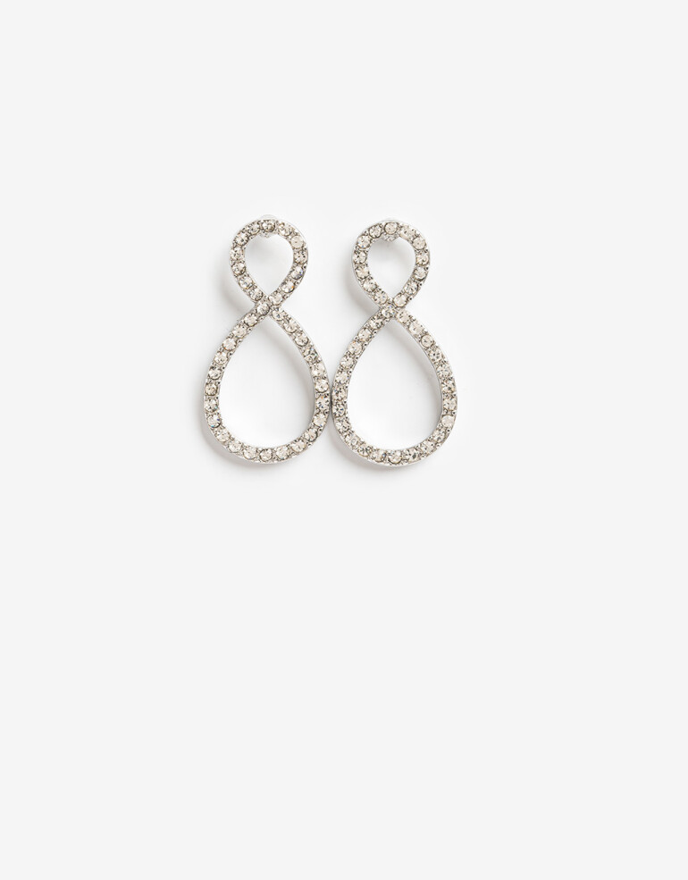 Aros Colgantes Cortos Strass Aros Cortos Strass - Cristal