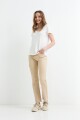 Remera m/c con broderie en cuello BLANCO
