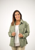 Chaqueta de Jean con broderie abajo VERDE