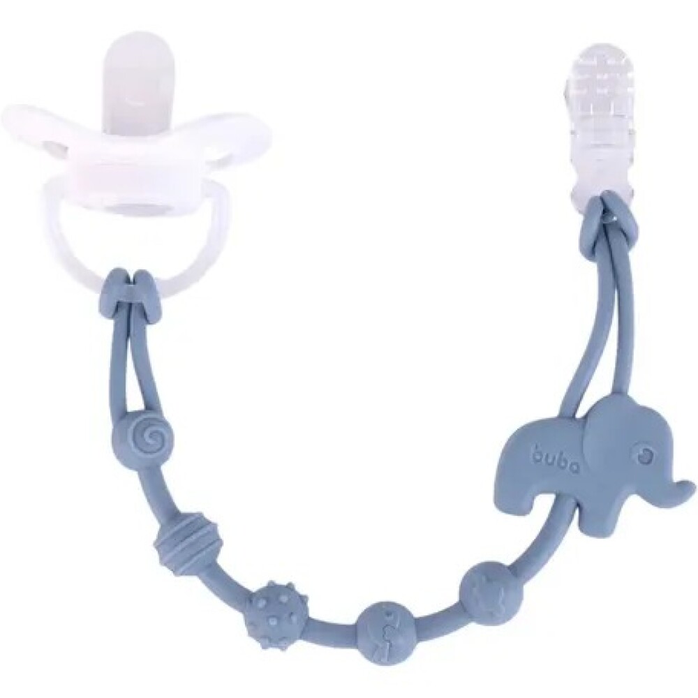Clip para chupete silicona BUBA Cloudy celeste