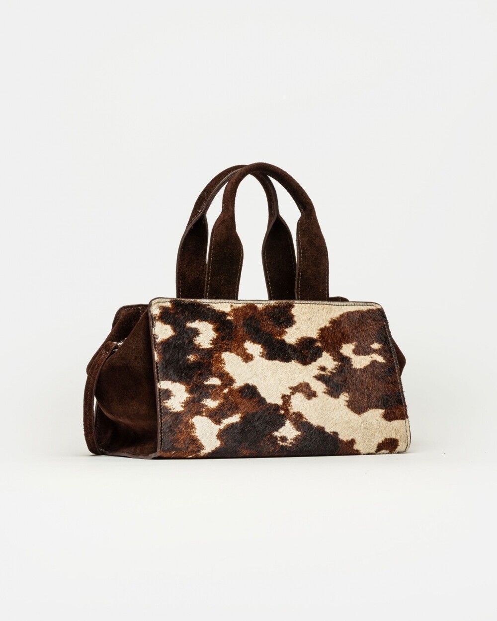 Cartera de mano Mila en cuero pelo Natural