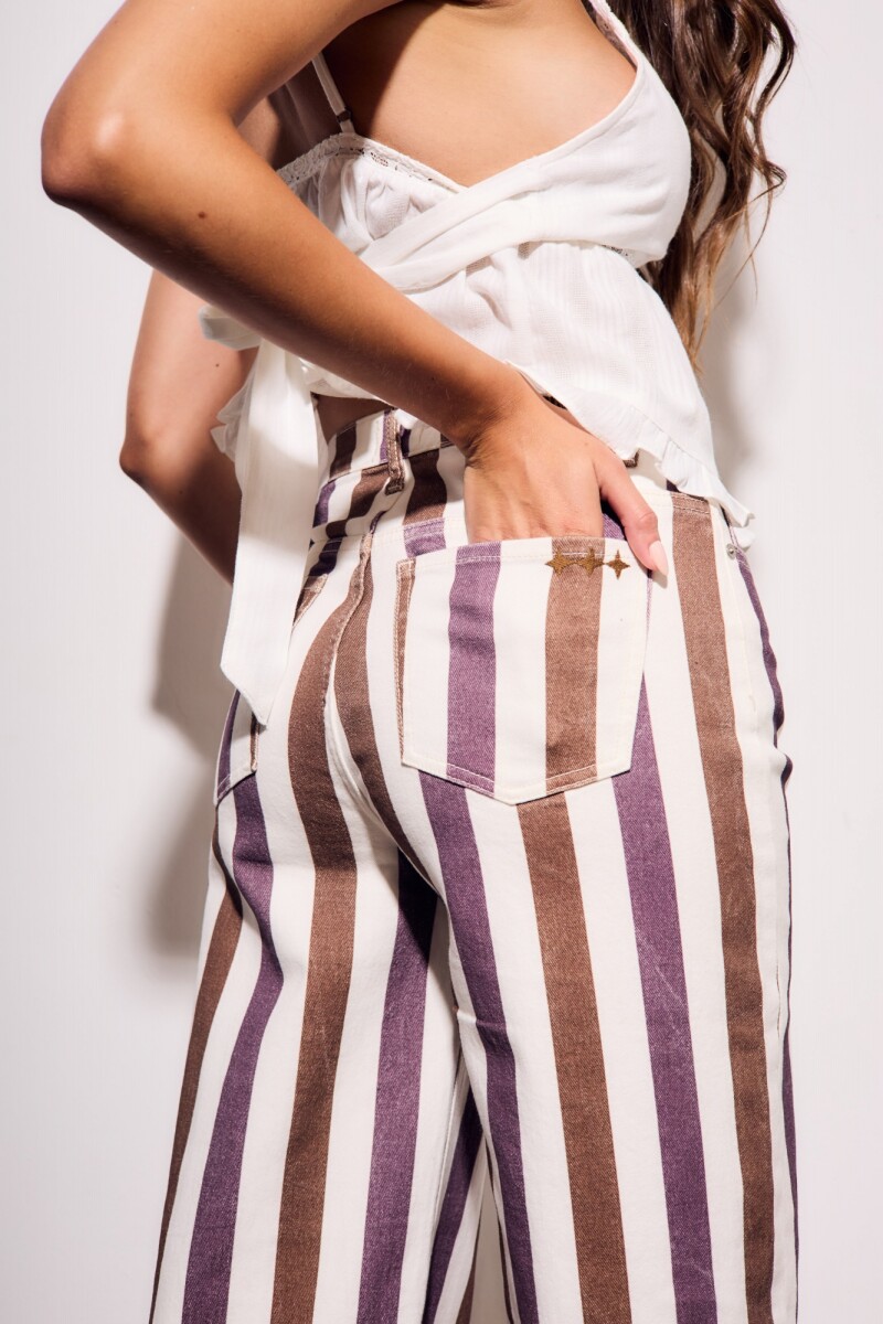 Jean Rayado Wide Leg Multi