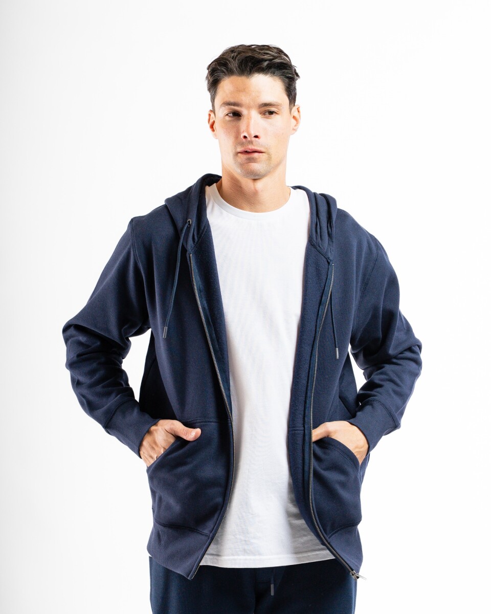 Canguro de Felpa Oversized con Cierre - Marino 