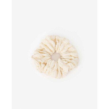 Scrunchie Con Textura Blanco Crudo