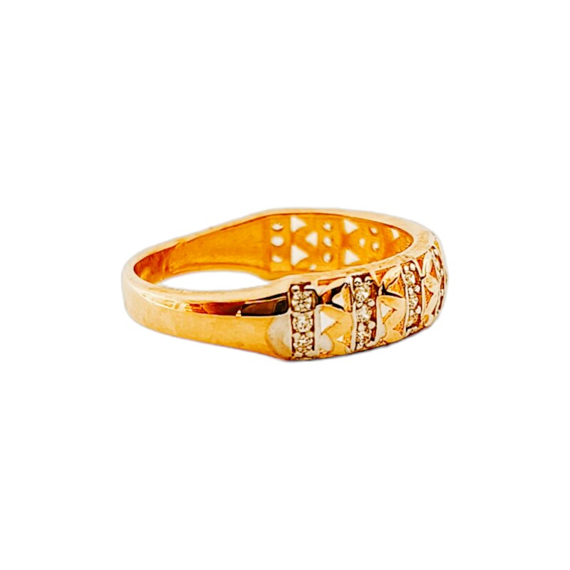 Anillo labrado-Oro bajo-Piedra zirconia-AN8026 conpiedra