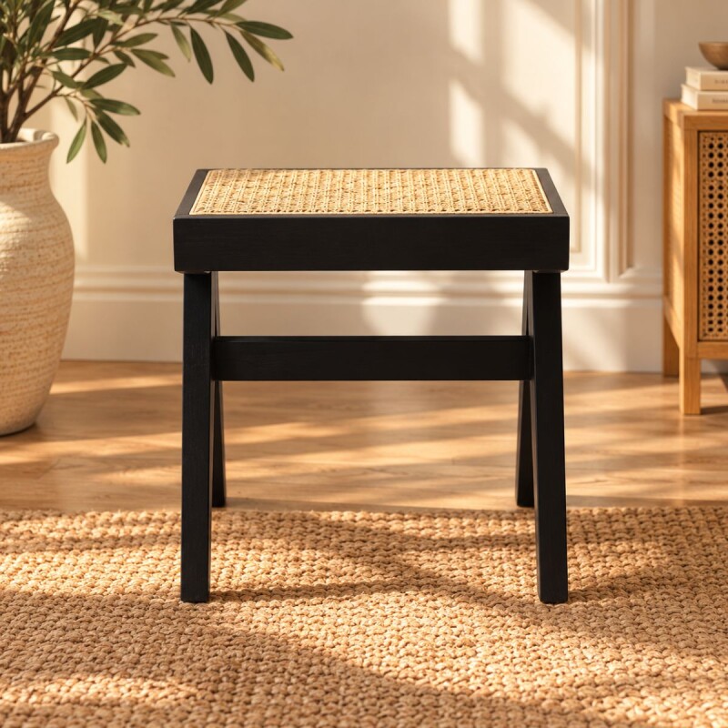 BANM.45 Banco De Madera 50x40x45 Cm Presley - Negro