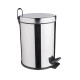 PAPELERA CILINDRICA DE BAÑO BRILLO 21CM DIAMETRO CROMO CROMO