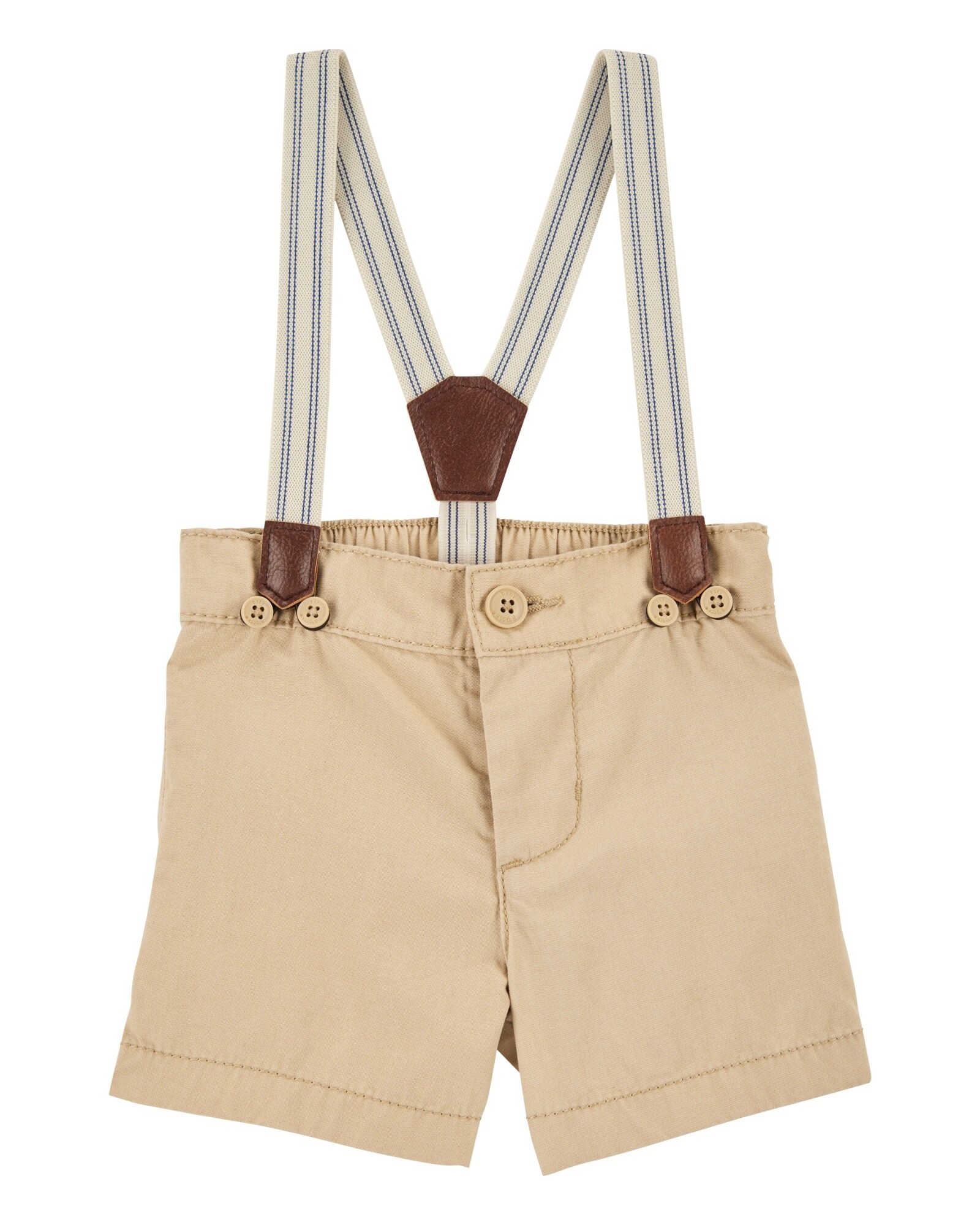Short de algodón, con tiradores, khaki Sin color