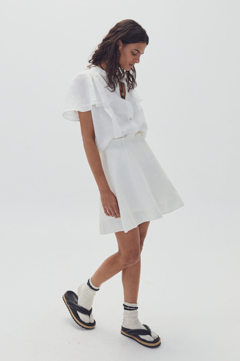 Falda Alu en Lino Blanco