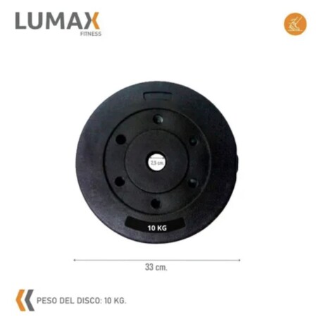 Discos revestidos 10 kg con recubrimiento plástico y núcleo de cemento Discos revestidos 10 kg con recubrimiento plástico y núcleo de cemento