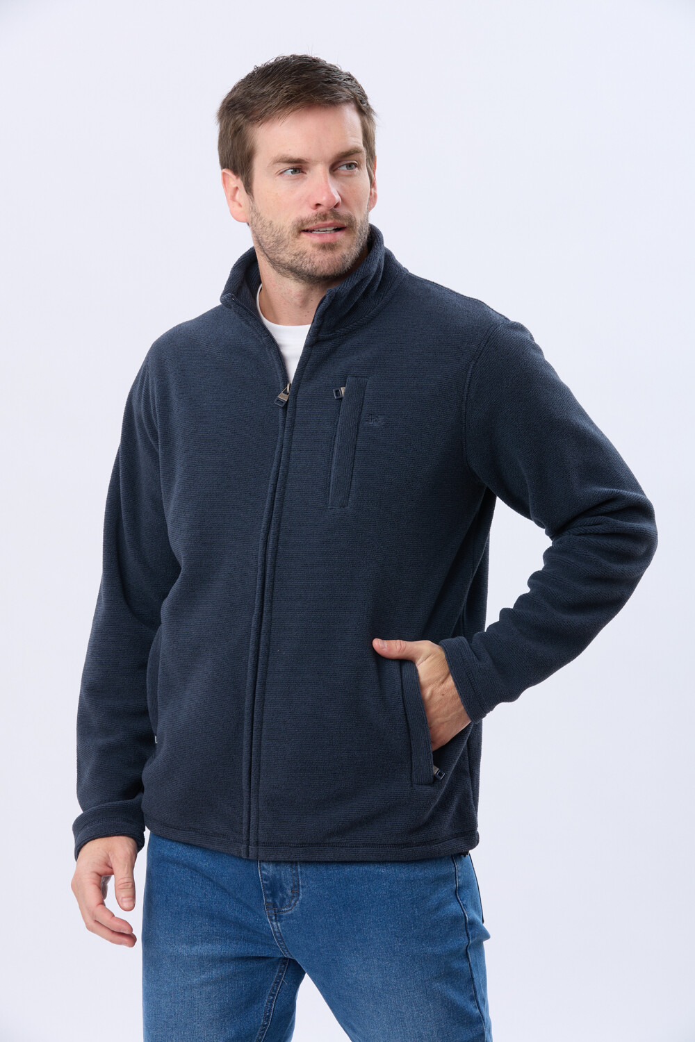 CAMPERA POLAR TEXTURADO LIVIANA Azul