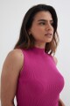 Top tejido media polera SALMON