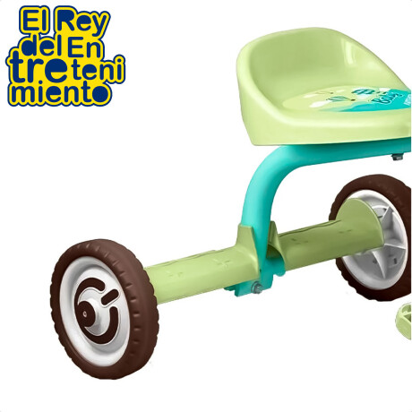 Triciclo Infantil En Aluminio A Pedal C/ Bocina Niño Verde/Marron