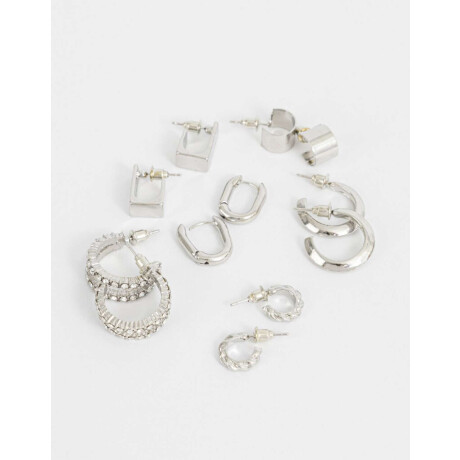 Set De Argollas Essential Plateado