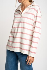 Sweater Cuello Polo Rosa