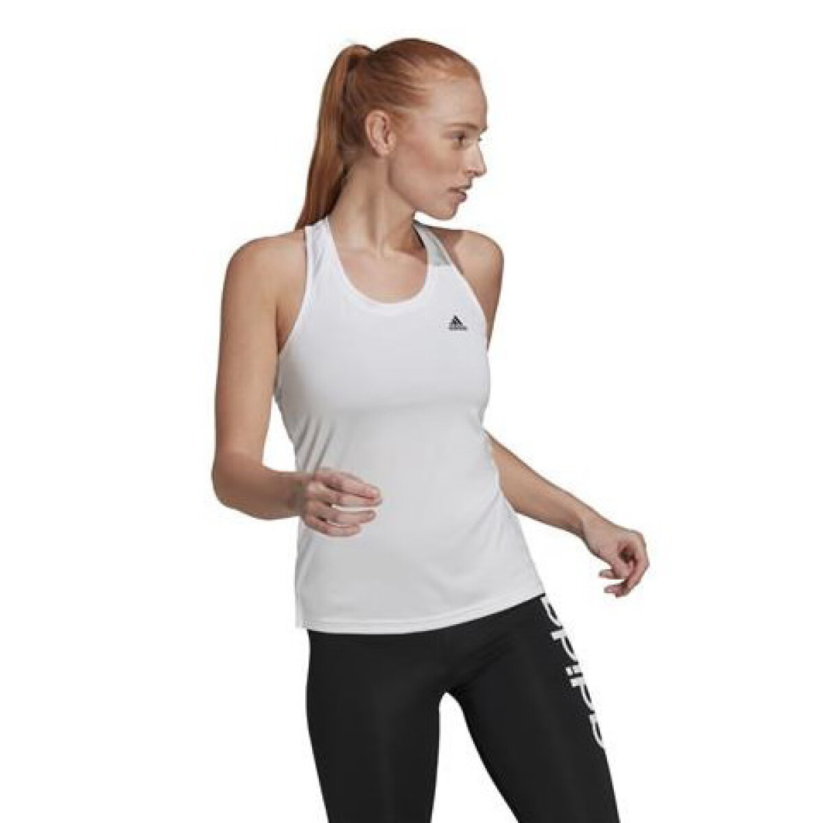 Musculosa de Mujer Adidas Designed 2 Moved - Blanco - Negro 