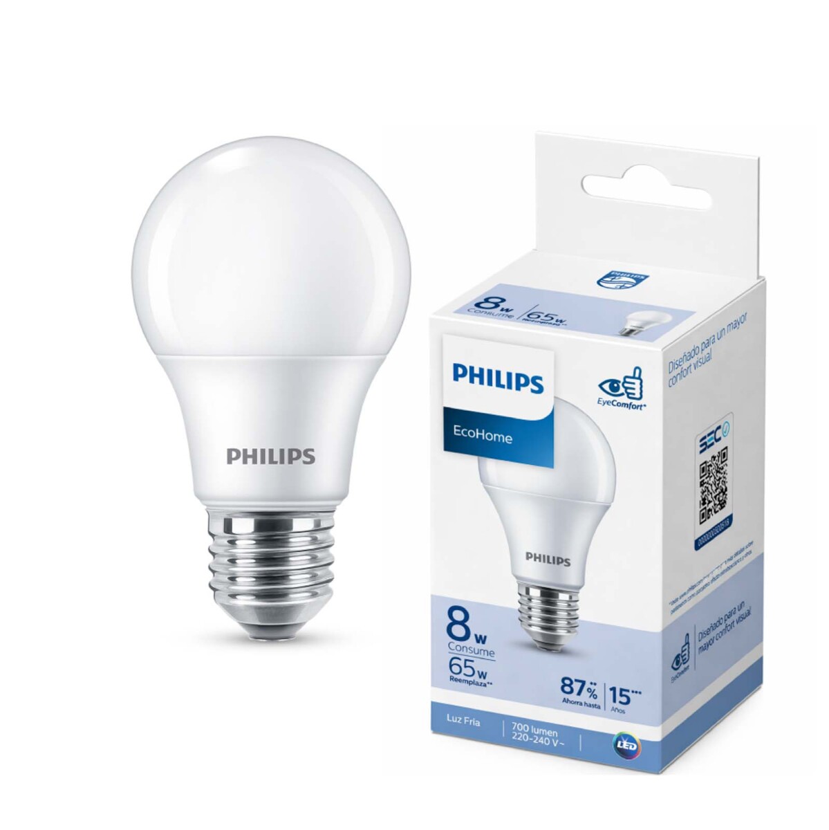 LÁMPARA LEDBULB PHILIPS - METAL E27 6W FRÍA 