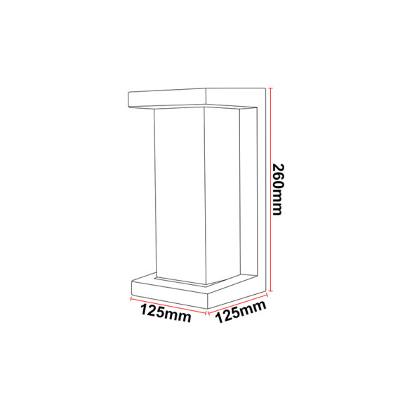 Lámpara de pared LED vertical IP65 12W luz cálida IX4552