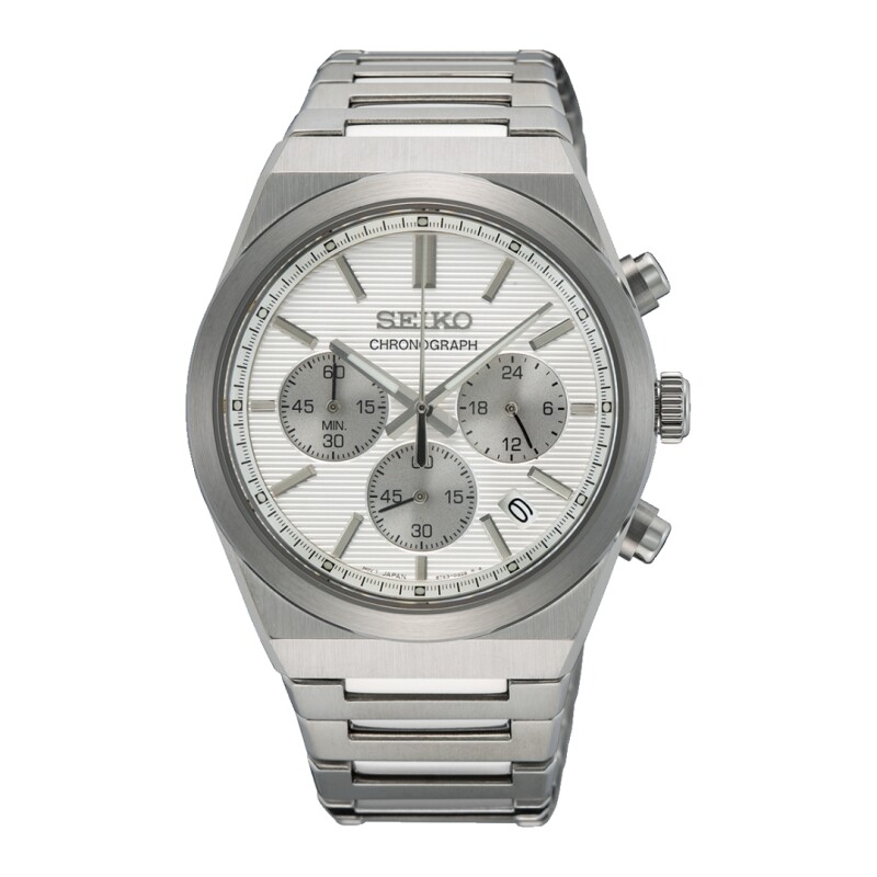 Reloj Seiko SSB451P1 para hombre con correa de acero Plateado