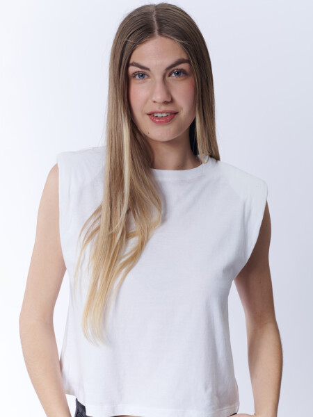 Remera hombreras Blanco