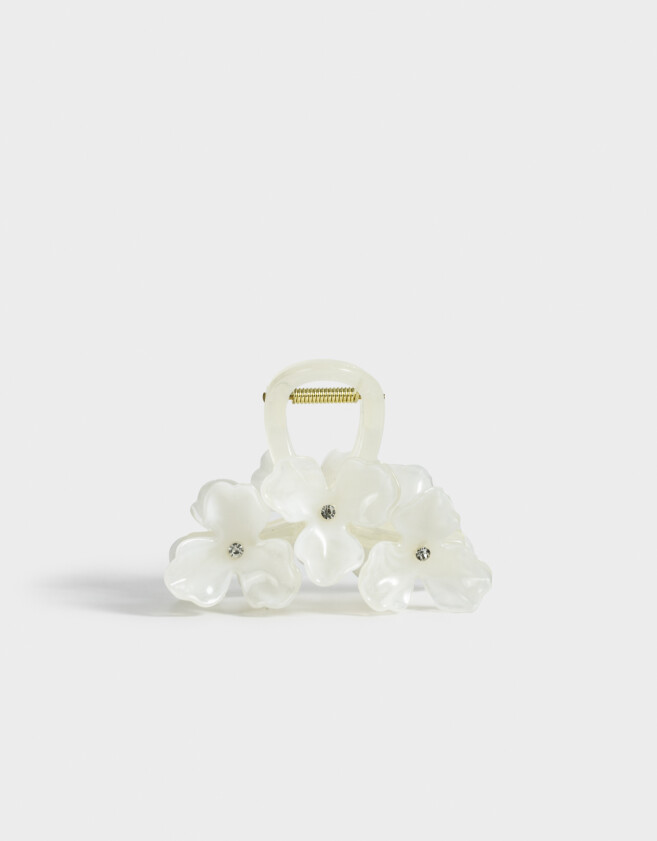 Broche Con flores Broche Acrílico Con Flores - Blanco Crudo
