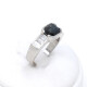 Anillo En Platino, Brillantes Y Zafiro Anillo En Platino, Brillantes Y Zafiro