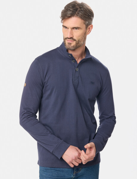 REMERA CON BOTONES Azul