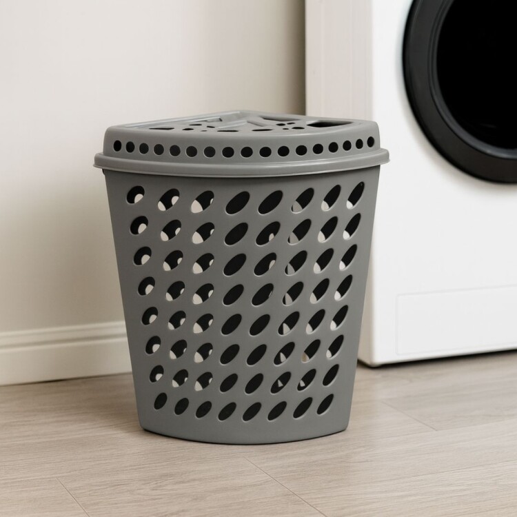 CESTO ROPA TRIANGULAR PLASNEW 43.7LTS GRIS CESTO ROPA TRIANGULAR PLASNEW 43.7LTS GRIS