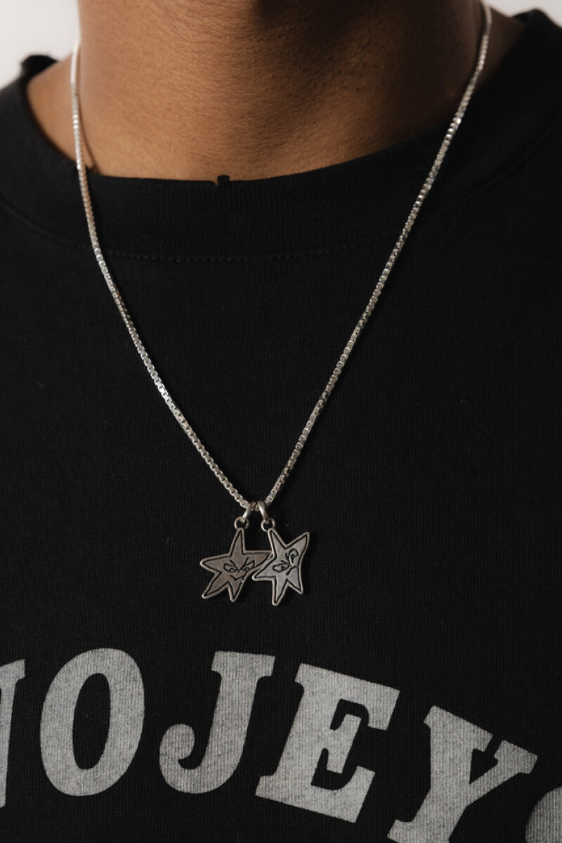Sketchy Stars Necklace Plata