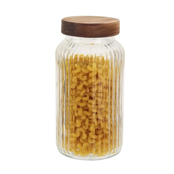 FRASCO BOLLON RECIPIENTE VIDRIO C/TAPA DE MADERA DE 1500ML FRASCO BOLLON RECIPIENTE VIDRIO C/TAPA DE MADERA DE 1500ML