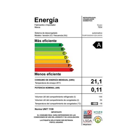 REFRIGERADOR TEM CON FREEZER 197 LTS. FRIO SECO INOX REFRIGERADOR TEM CON FREEZER 197 LTS. FRIO SECO INOX